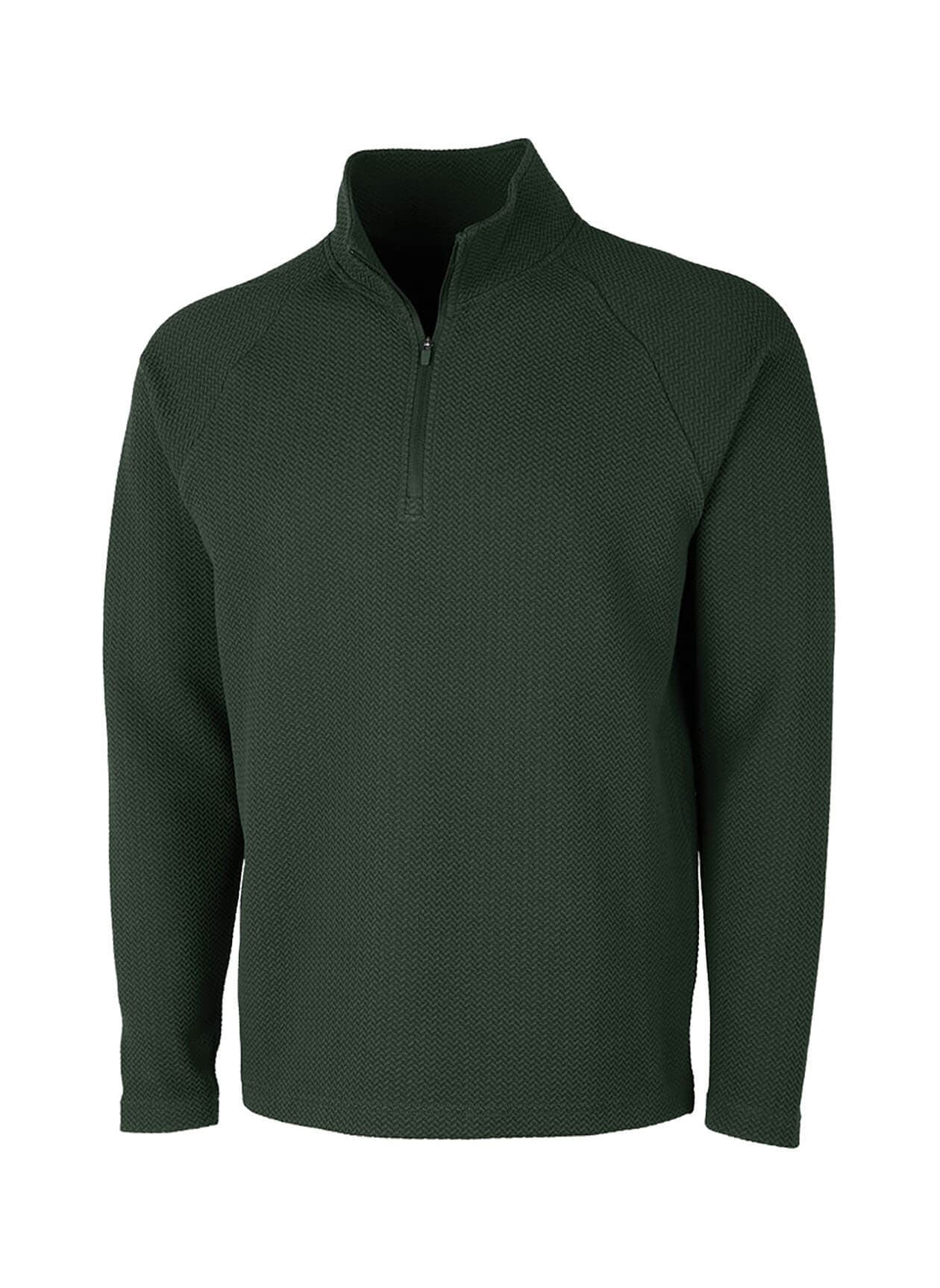 Charles River Men's TexturKnit Quarter-Zip - Green 3XL