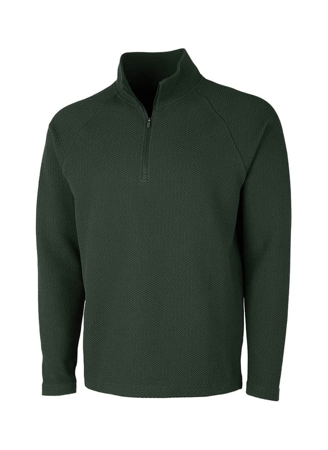 Charles River Men's TexturKnit Quarter-Zip - Green 3XL