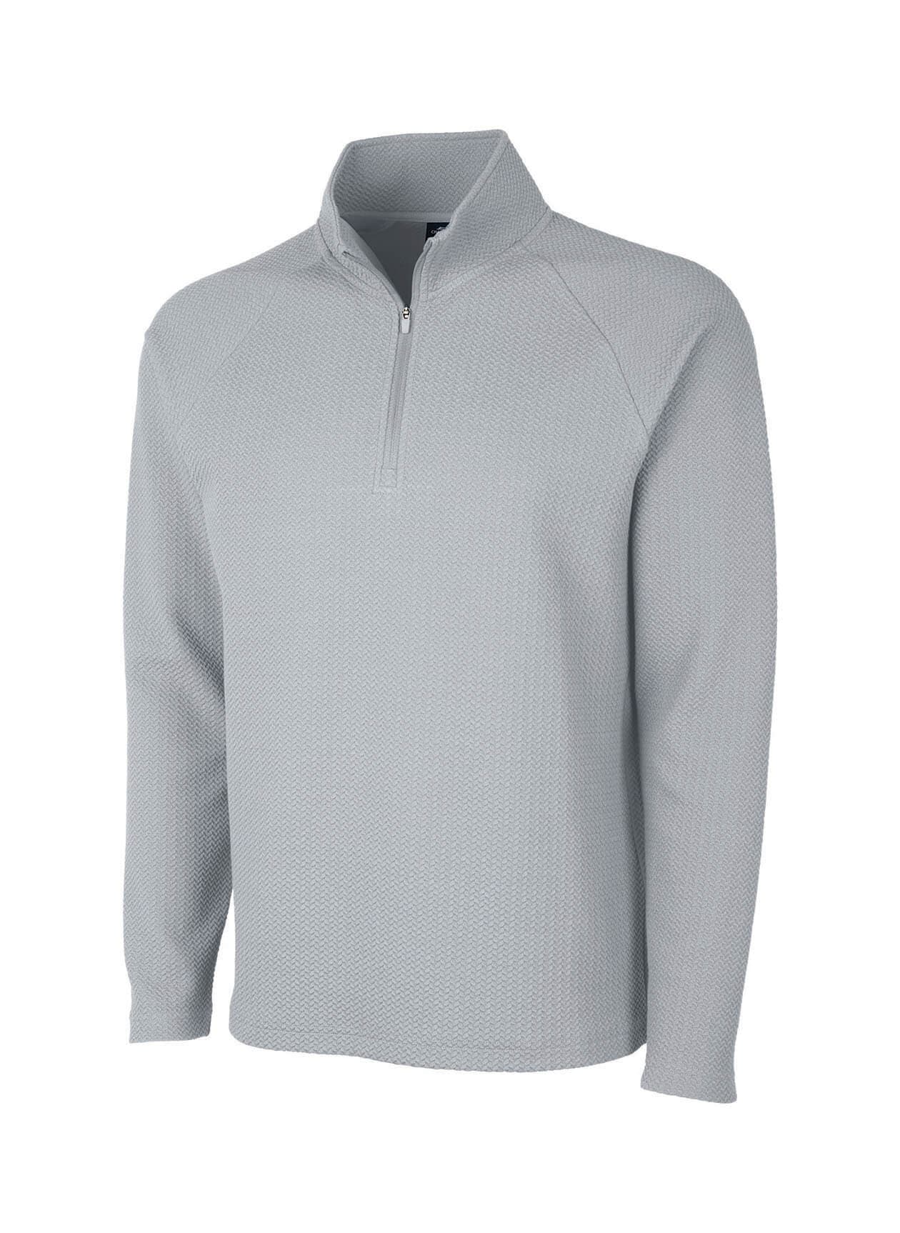 Charles River Men's TexturKnit Quarter-Zip - Light Grey 3XL
