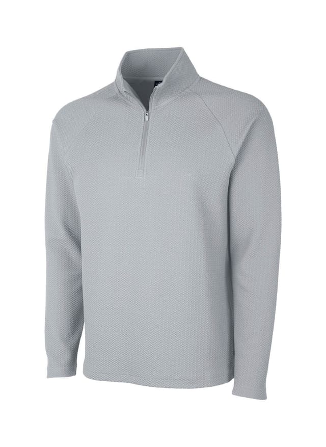 Charles River Men's TexturKnit Quarter-Zip - Light Grey 3XL
