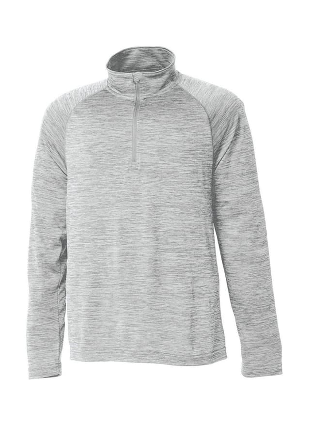 Charles River Men's Space Dyed Quarter-Zip - Light Grey 3XL