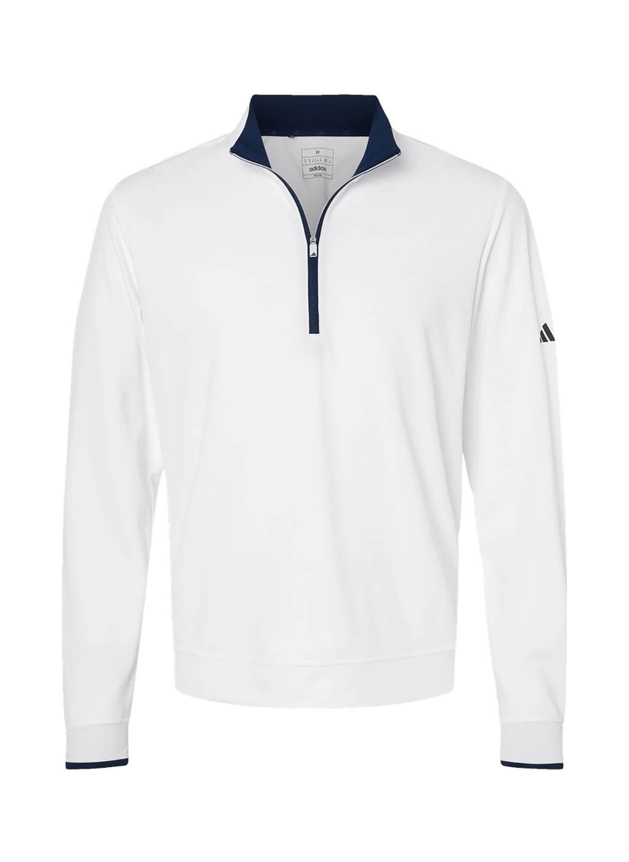 Adidas Men's Aeroready Quarter-Zip - White / Navy (WHN) LG