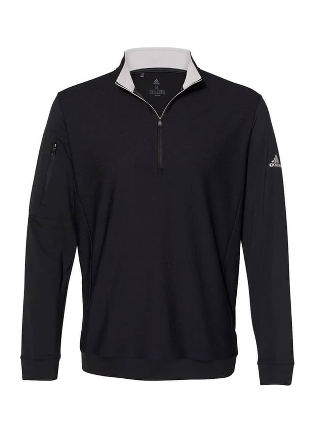 Adidas Men's Performance Textured Quarter-Zip - Black 3XL