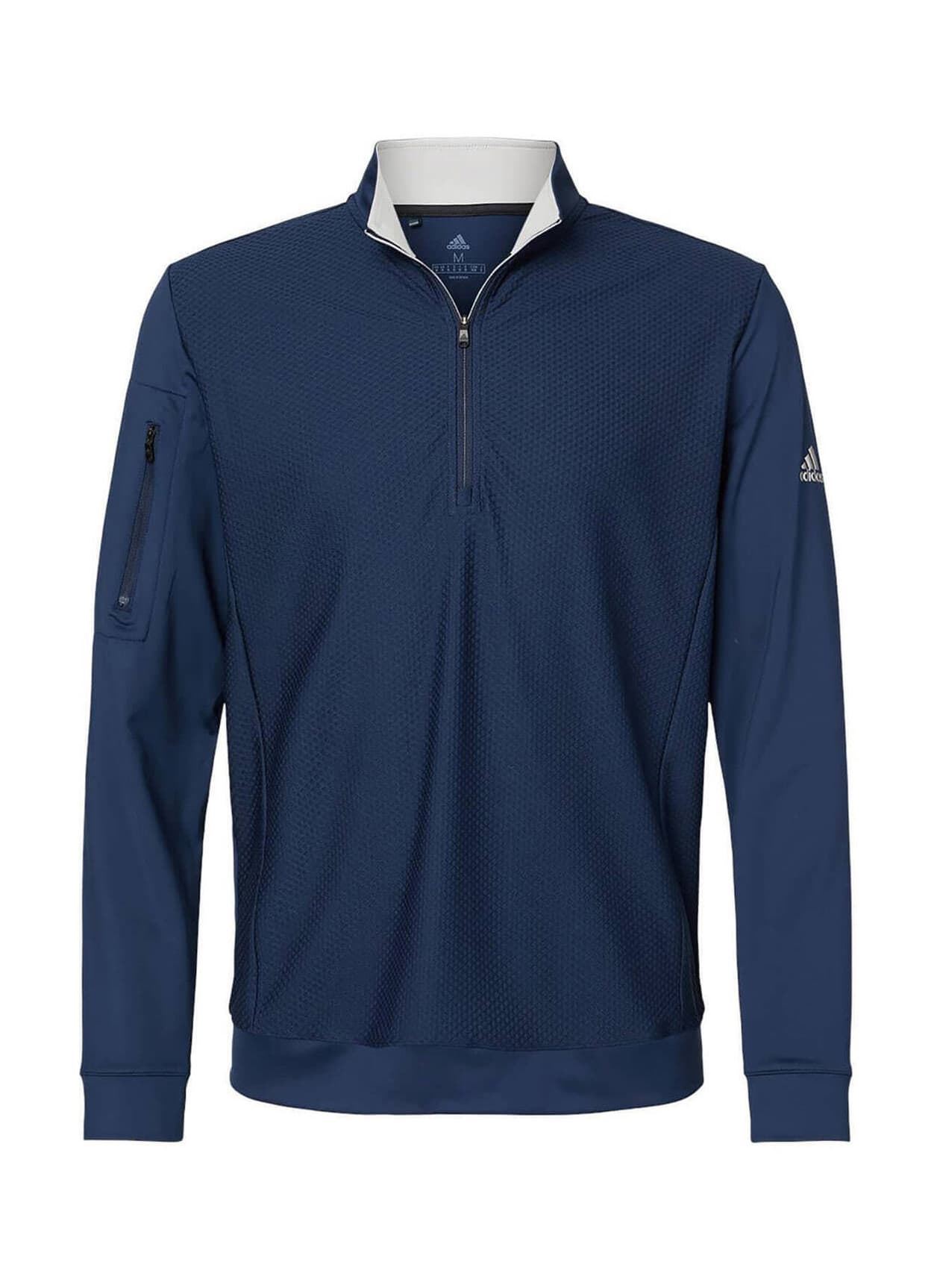 Adidas Men's Performance Textured Quarter-Zip - Navy 3XL