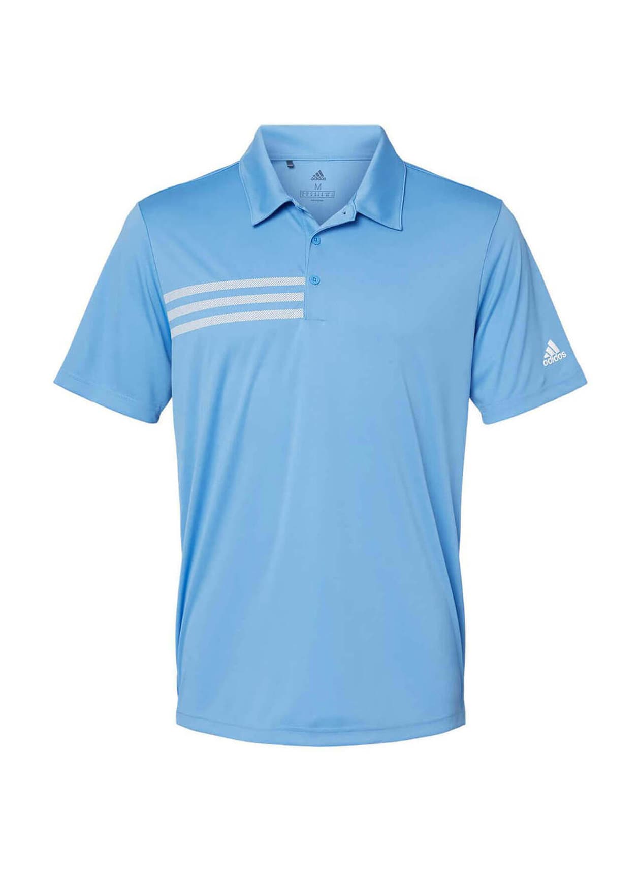 Adidas Men's 3-Stripes Chest Polo - Cyan 3XL