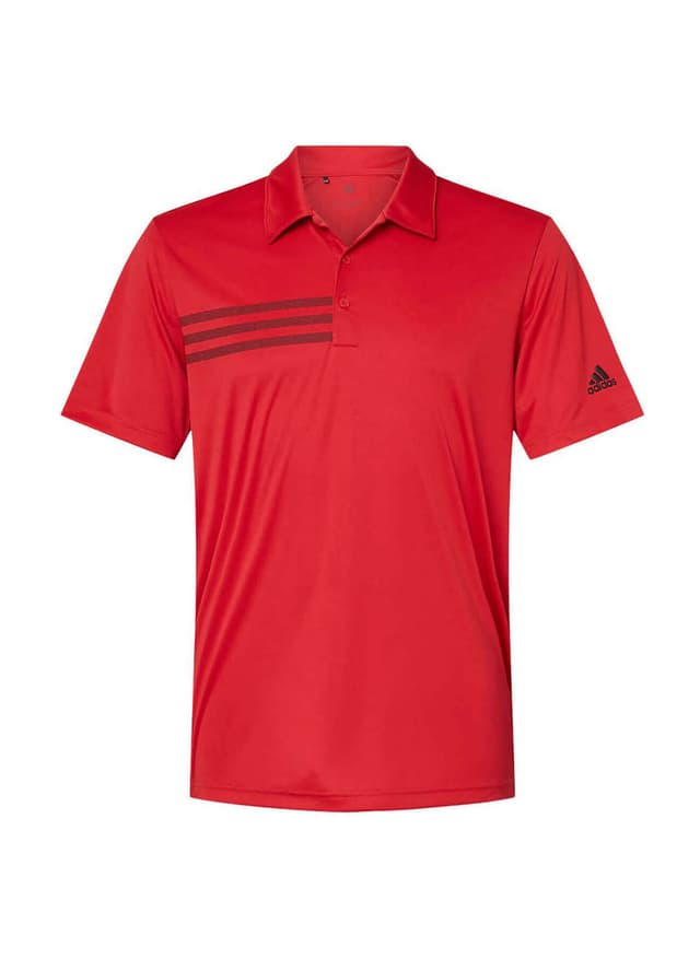 Adidas Men's 3-Stripes Chest Polo - Red 3XL