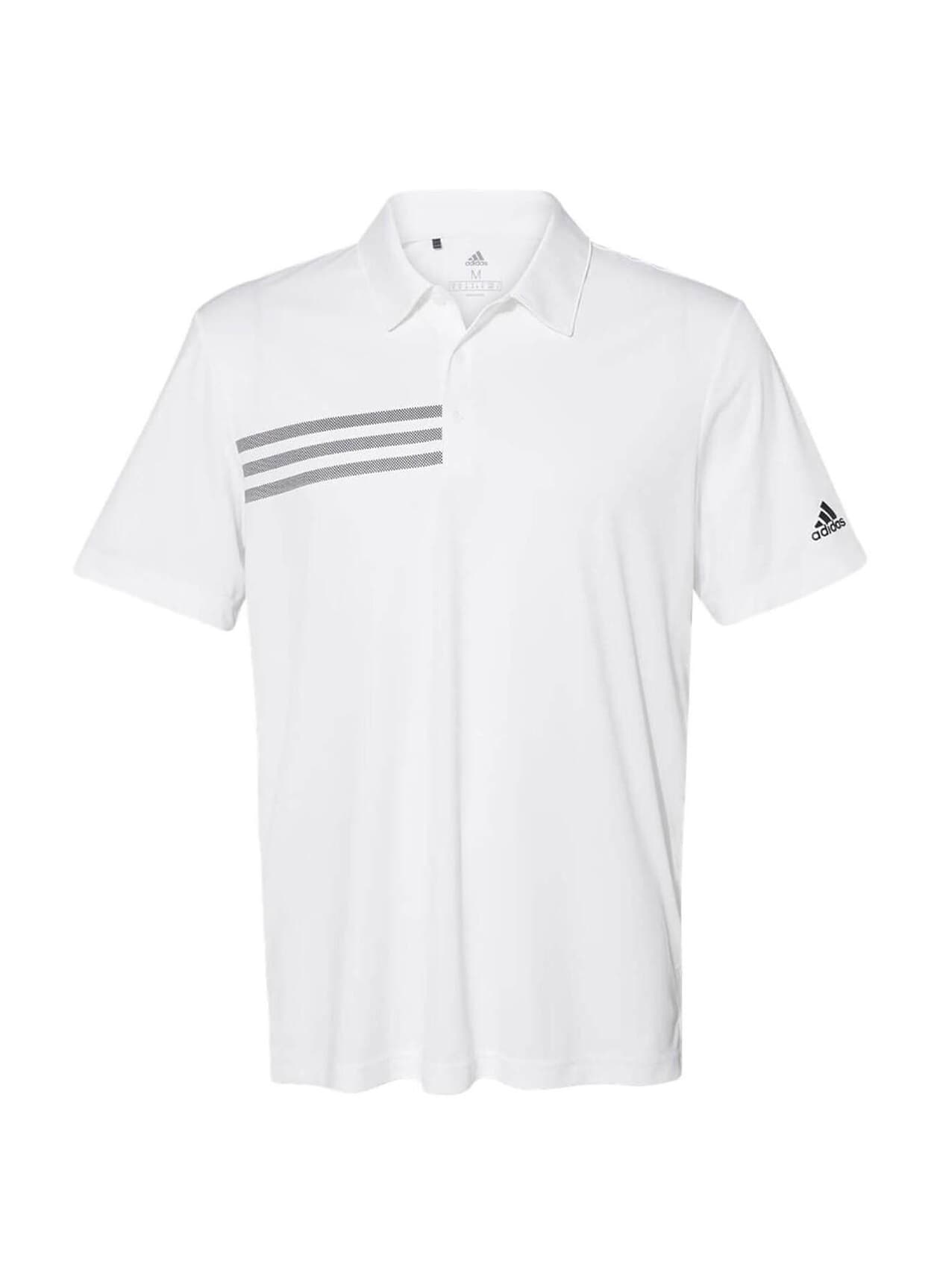 Adidas Men's 3-Stripes Chest Polo - White 3XL