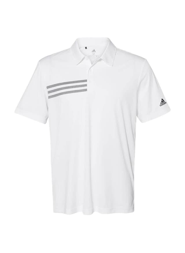 Adidas Men's 3-Stripes Chest Polo - White 3XL