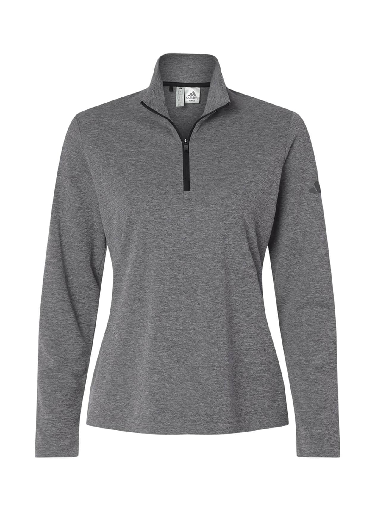 Adidas Women's Lightweight Quarter-Zip F26 - Black Heather (BLH) 3XL