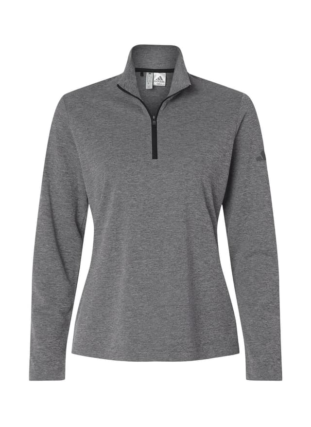 Adidas Women's Lightweight Quarter-Zip F26 - Black Heather (BLH) 3XL