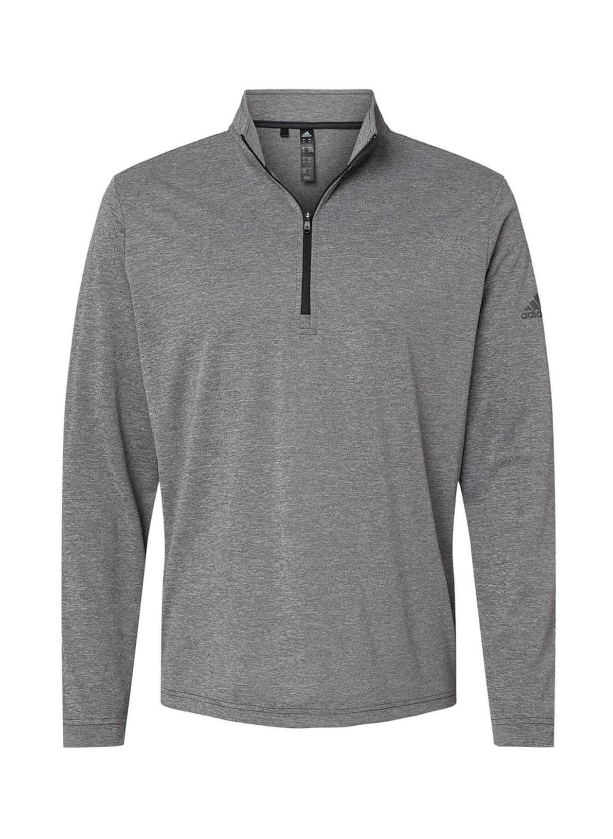 Adidas Men's Lightweight Quarter-Zip - Black Heather (BHT) 3XL