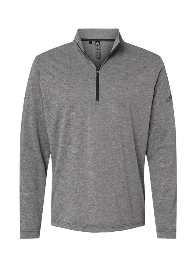 Adidas Men's Lightweight Quarter-Zip - Black Heather (BHT) 3XL
