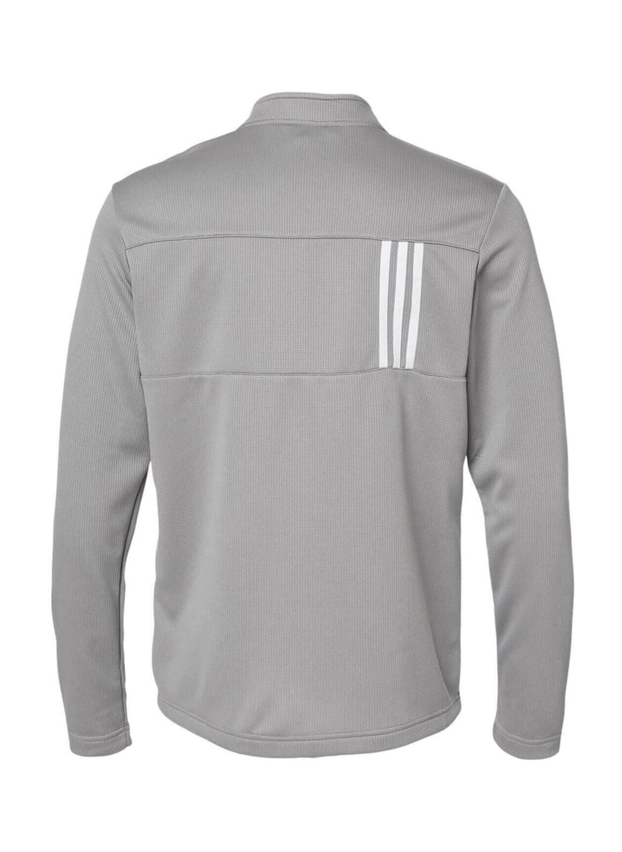 Adidas Men's 3-Stripes Double Knit Quarter-Zip Pullover - Light Grey 3XL