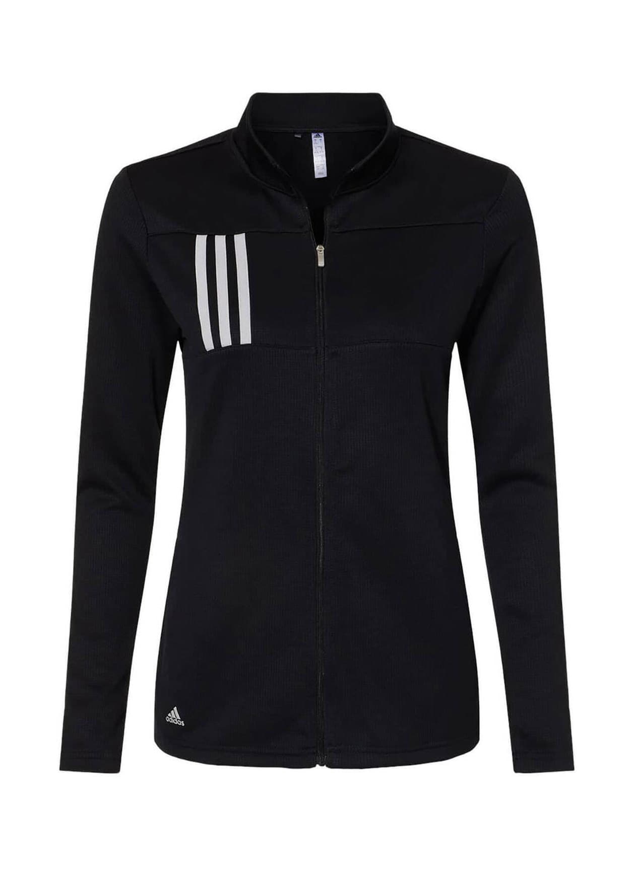 Adidas Women's 3-Stripes Double Knit Full-Zip Sweatshirt - Black 3XL