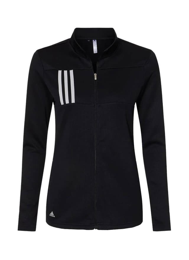 Adidas Women's 3-Stripes Double Knit Full-Zip Sweatshirt - Black 3XL