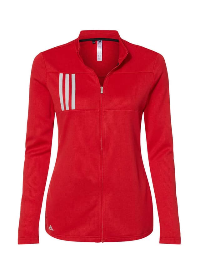 Adidas Women's 3-Stripes Double Knit Full-Zip Sweatshirt - Red 3XL