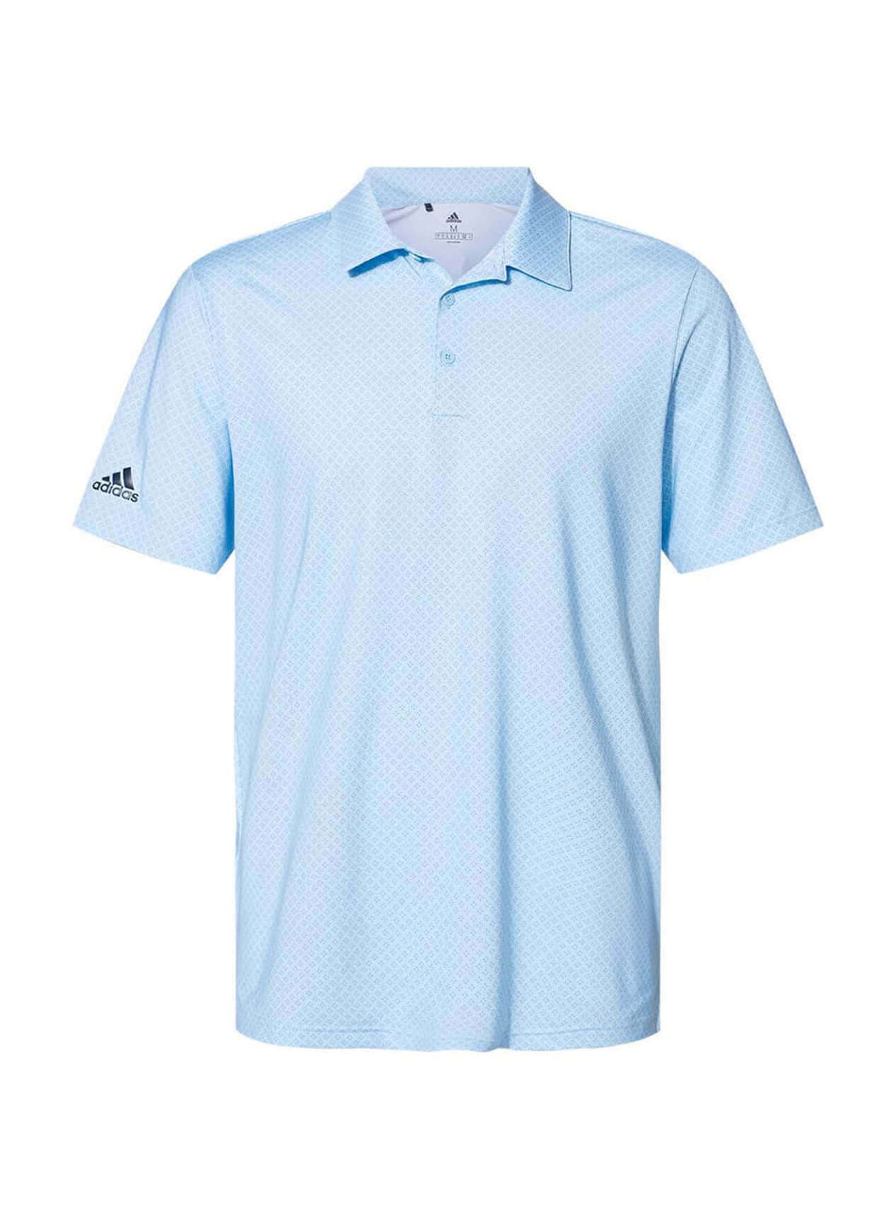 Adidas Men's Diamond Dot Print Polo - Cyan 3XL