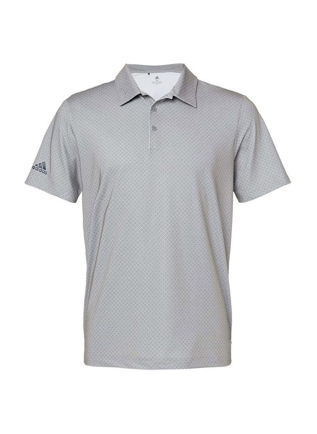 Adidas Men's Diamond Dot Print Polo - Light Grey 3XL