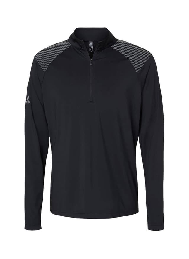 Adidas Men's Shoulder Stripe Quarter-Zip - Black 3XL