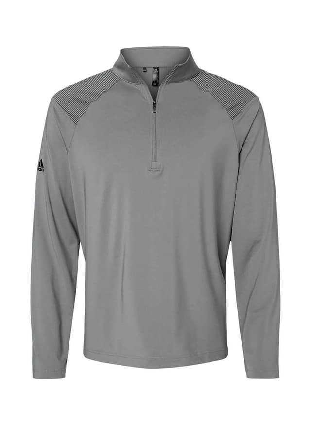 Adidas Men's Shoulder Stripe Quarter-Zip - Dark Grey 3XL