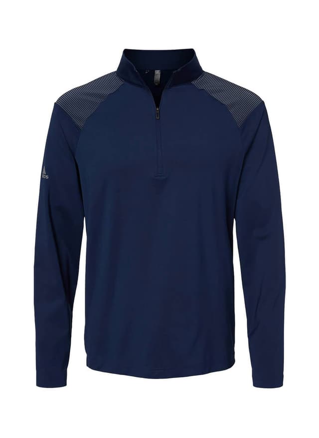 Adidas Men's Shoulder Stripe Quarter-Zip - Team Navy Blue (NVY) 3XL