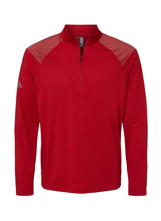 Adidas Men's Shoulder Stripe Quarter-Zip - Red 3XL