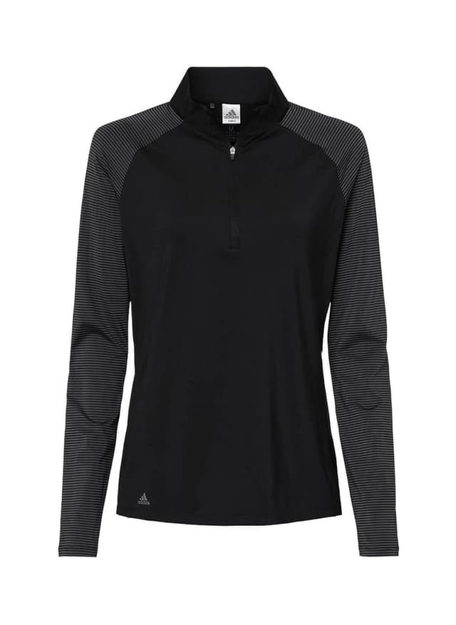 Adidas Women's Stripe Block Quarter-Zip - Black 3XL