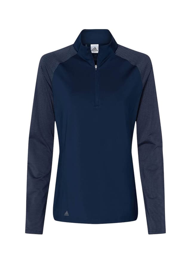 Adidas Women's Stripe Block Quarter-Zip - Navy 3XL