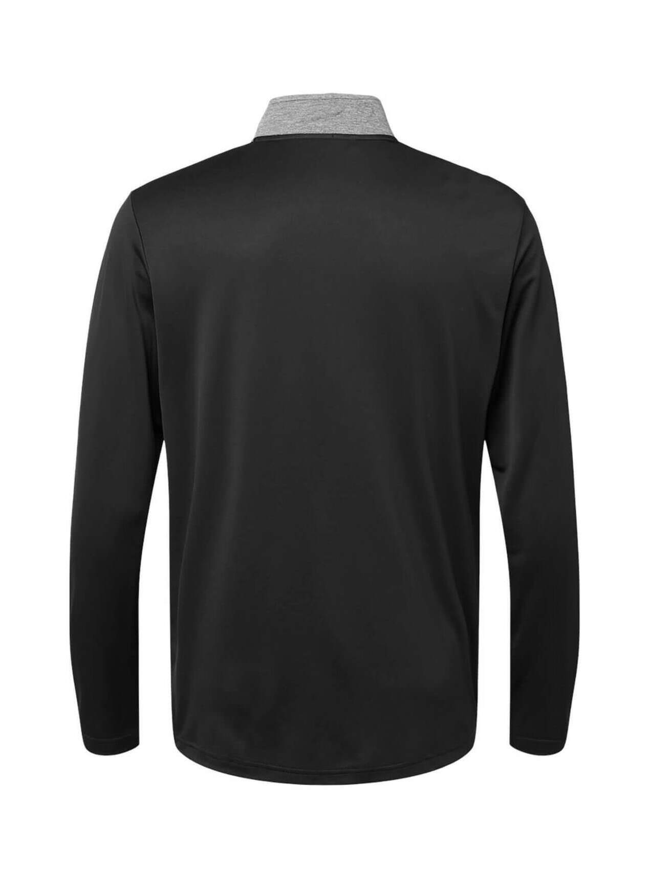 Adidas Men's Heather Block Print Quarter-Zip - Black 3XL