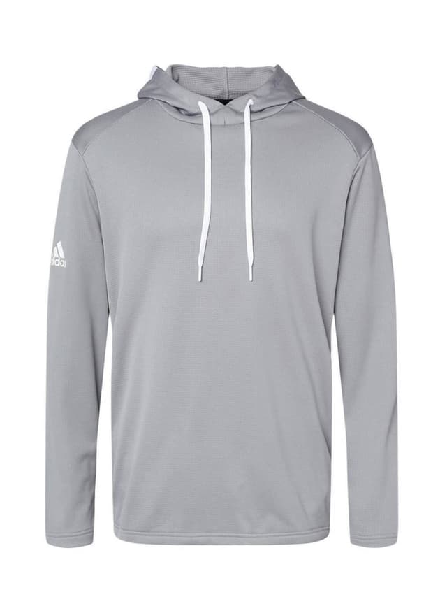 Adidas Men's Textured Mixed Media Hooded Sweatshirt - Light Grey 3XL