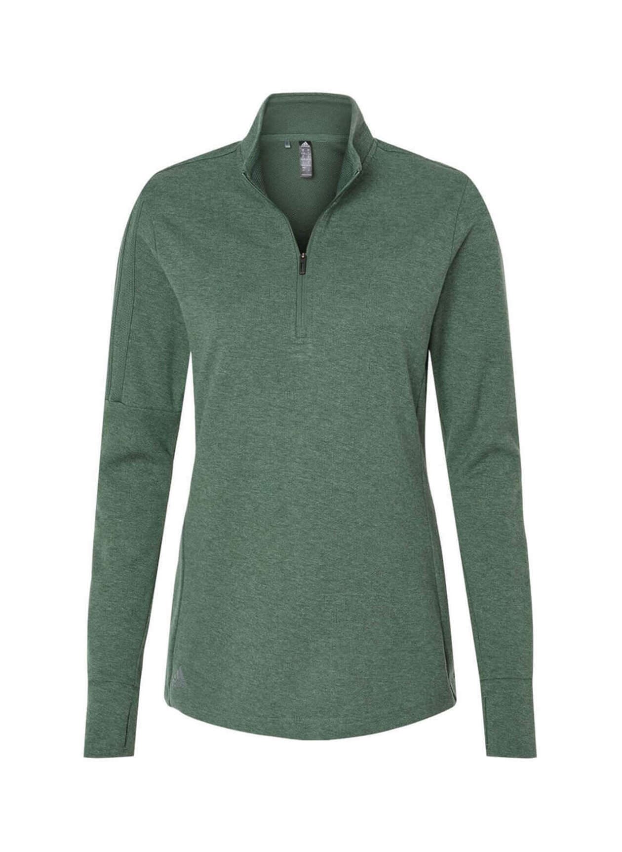 Adidas Women's 3-Stripes Quarter-Zip - Green 3XL