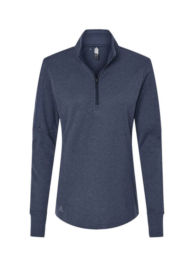Adidas Women's 3-Stripes Quarter-Zip - Collegiate Navy Melange 3XL
