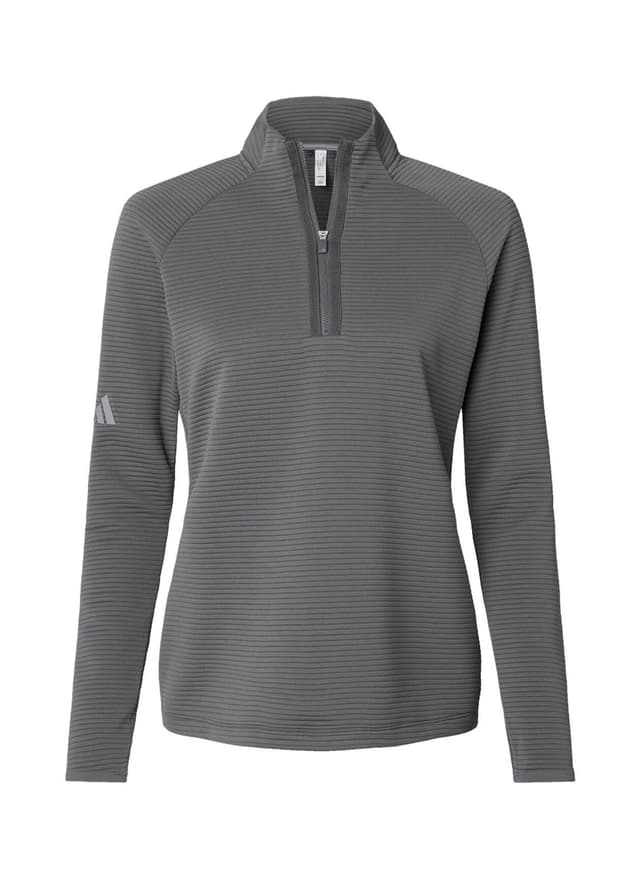 Adidas Women's Spacer Quarter-Zip Pullover - Dark Grey 3XL