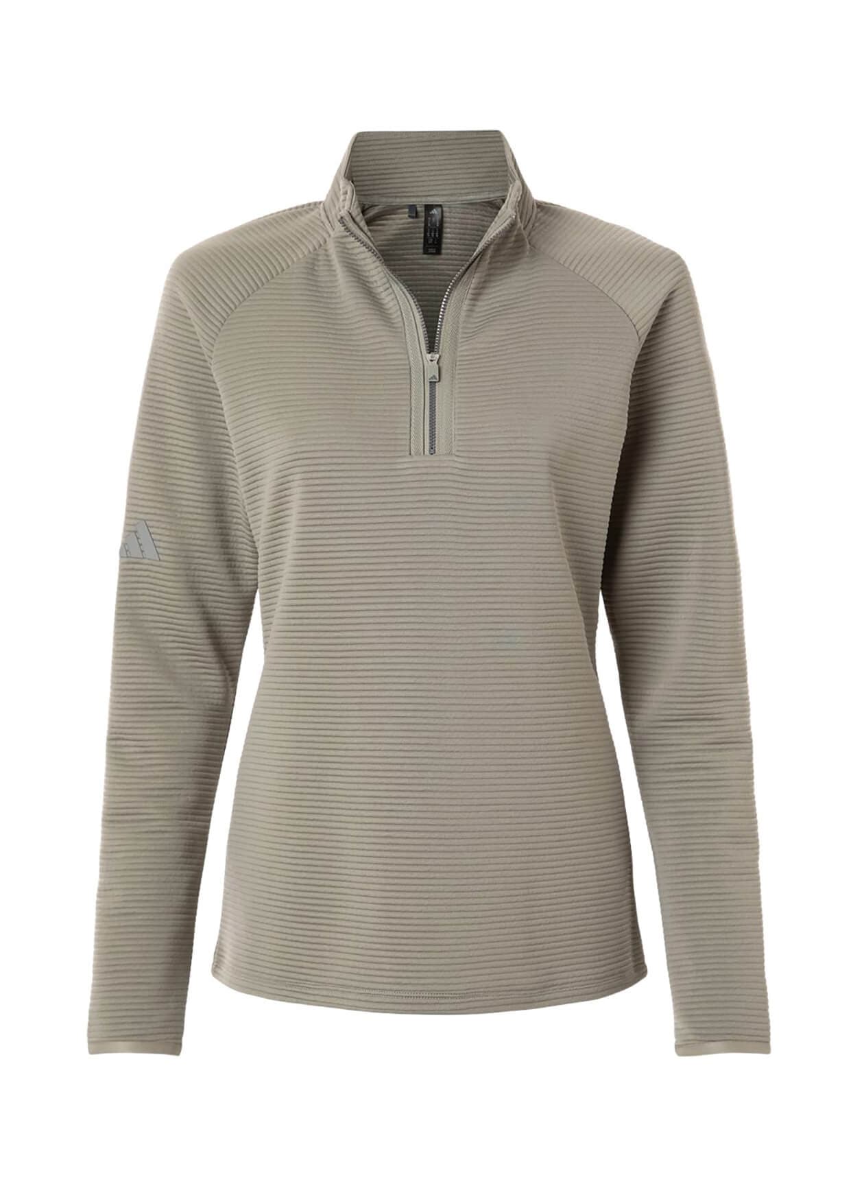 Adidas Women's Spacer Quarter-Zip Pullover - Light Grey 3XL