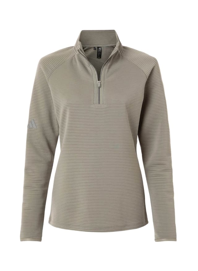 Adidas Women's Spacer Quarter-Zip Pullover - Light Grey 3XL
