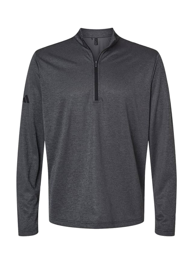 Adidas Men's Space Dyed Quarter-Zip Pullover - Black 3XL