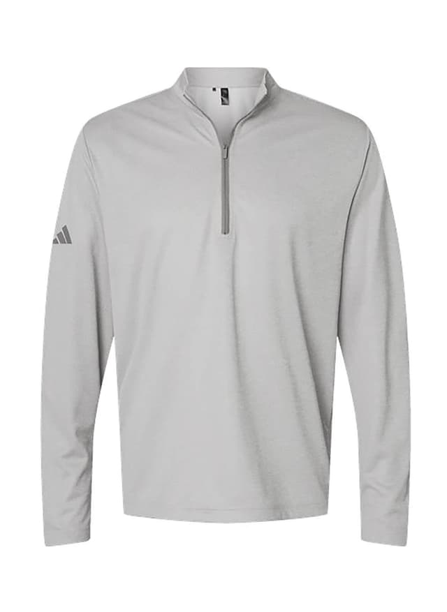 Adidas Men's Space Dyed Quarter-Zip Pullover - Grey One Heather (GHT) 3XL