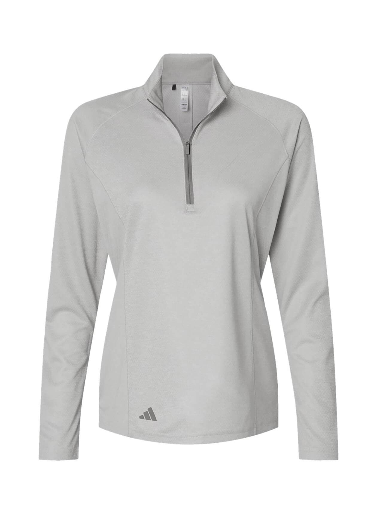Adidas Women's Space Dyed Quarter-Zip Pullover - Light Grey 3XL