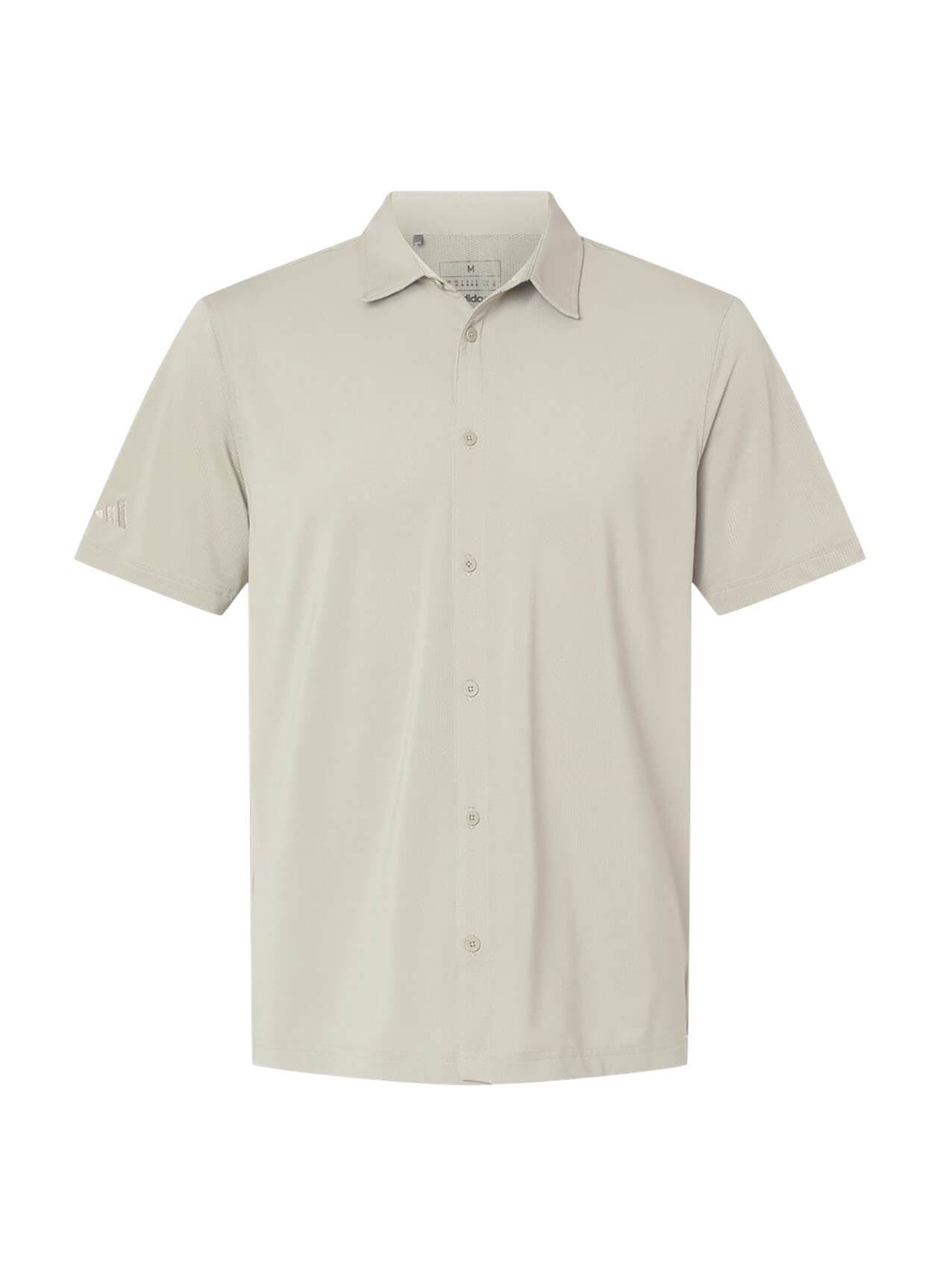 Adidas Men's Button Down Short Sleeve Shirt - Brown 3XL