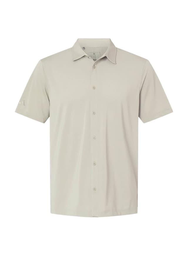 Adidas Men's Button Down Short Sleeve Shirt - Brown 3XL