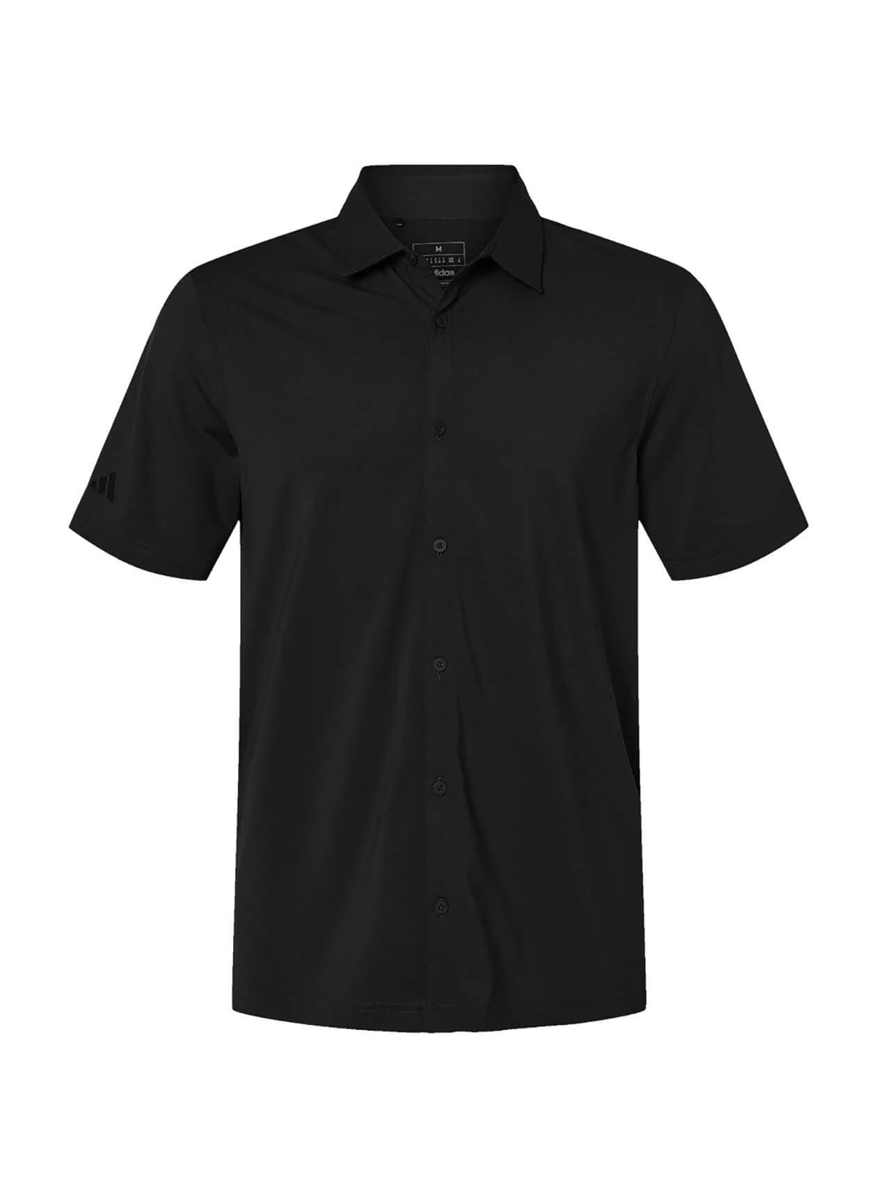 Adidas Men's Button Down Short Sleeve Shirt - Black 3XL