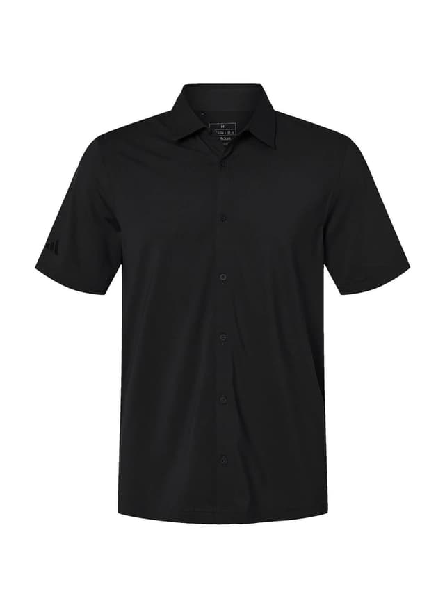 Adidas Men's Button Down Short Sleeve Shirt - Black 3XL
