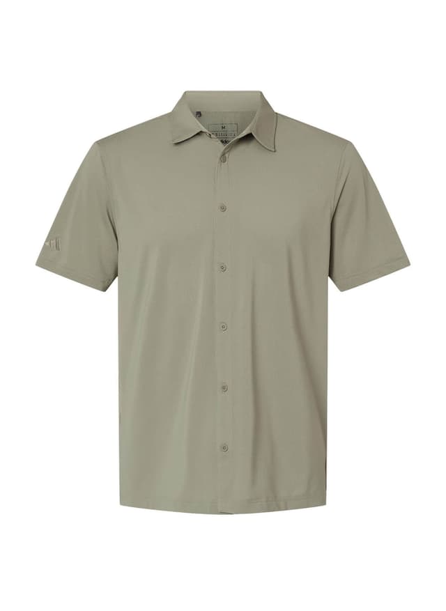 Adidas Men's Button Down Short Sleeve Shirt - Light Grey 3XL