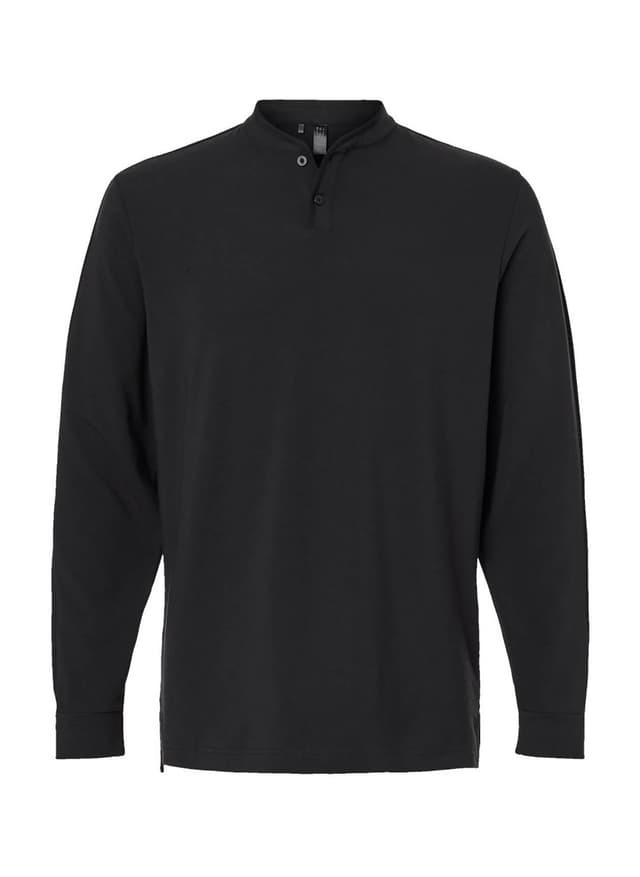 Adidas Men's Henley Long Sleeve T-Shirt - Black 3XL
