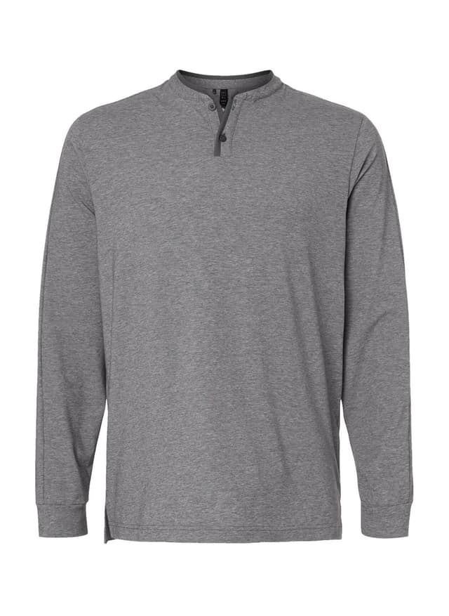 Adidas Men's Henley Long Sleeve T-Shirt - Dark Grey 3XL