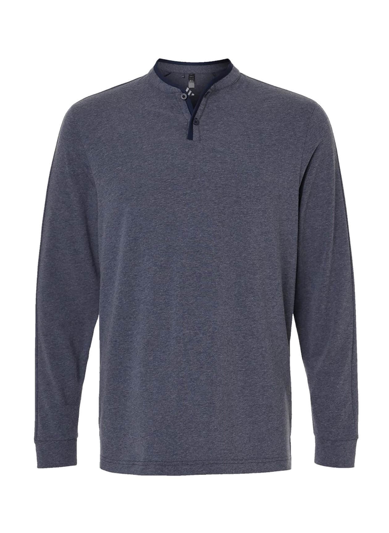 Adidas Men's Henley Long Sleeve T-Shirt - Navy 3XL