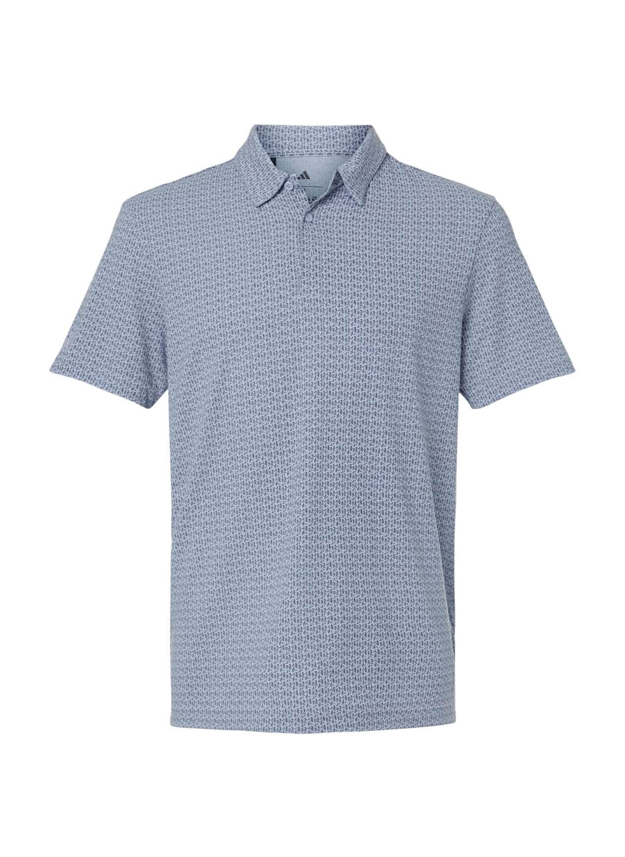 Adidas Men's Blended Printed Polo - Cyan 3XL