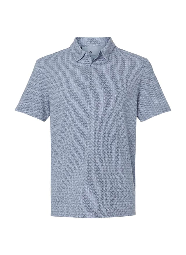 Adidas Men's Blended Printed Polo - Cyan 3XL