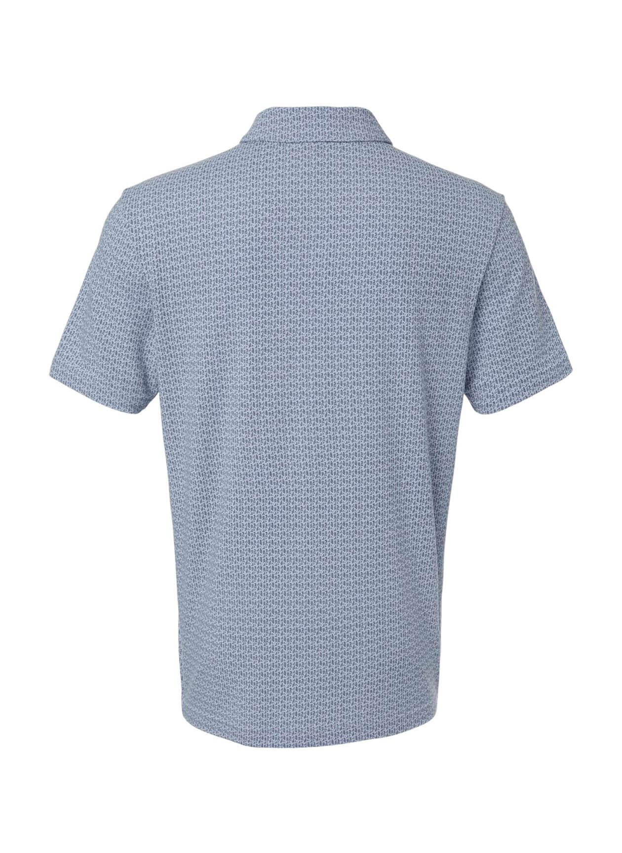 Adidas Men's Blended Printed Polo - Cyan 3XL