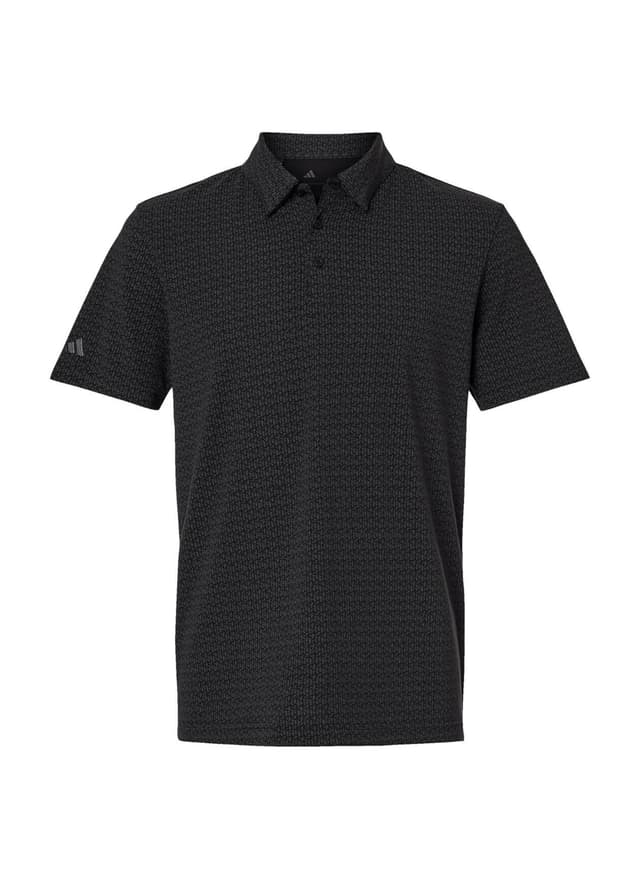 Adidas Men's Blended Printed Polo - Black 3XL